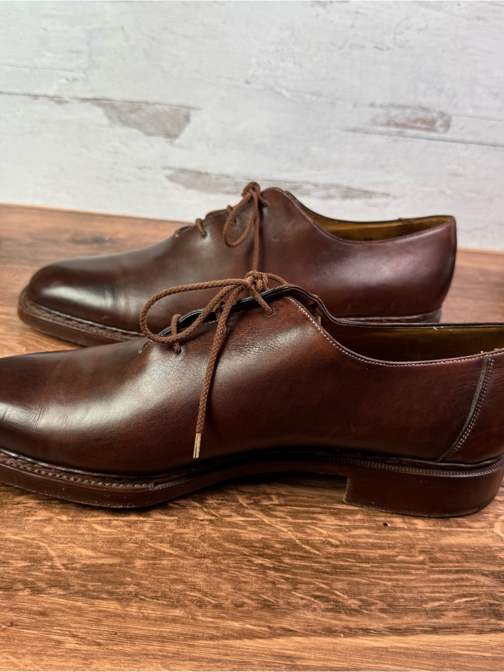 Rare Vintage Handmade Brown Leather Men’s Dress Oxfords Nordstrom 12 D - Picture 5 of 9